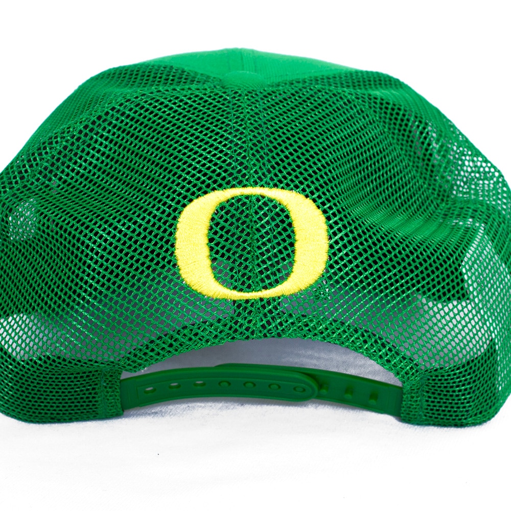 Classic Oregon O, Nike, Green, Trucker, Polyester Blend, Accessories, Unisex, Structured, Athletics, Adjustable, Hat, 812082